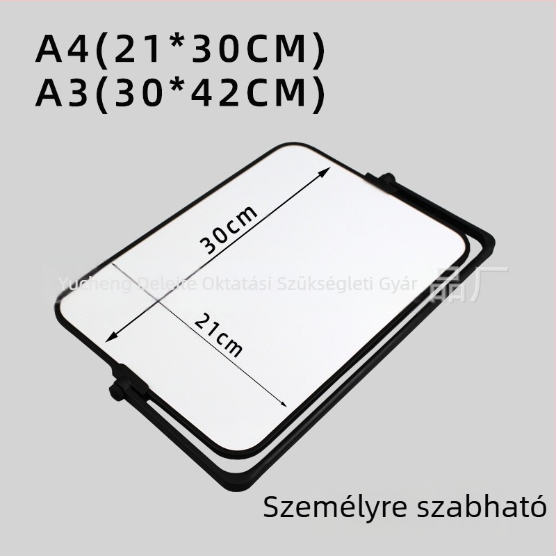 Kétoldalas mágneses asztali fehértábla műanyag kerettel és fém panellel – Gyerekek oktatási segédeszköze