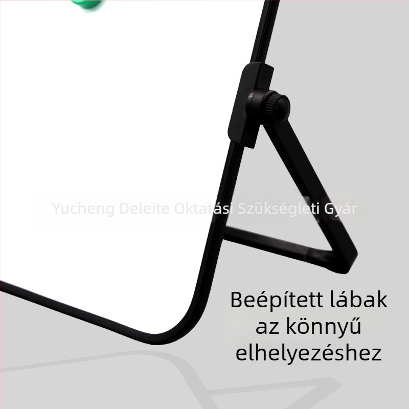 Kétoldalas mágneses asztali fehértábla műanyag kerettel és fém panellel – Gyerekek oktatási segédeszköze