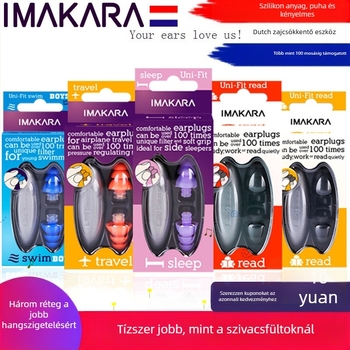 Füldugók - termikus szilikon, környezetbarát, fülben viselhető dizájn, 40 dB NR, alváshoz, tanuláshoz és irodai zajcsökkentéshez