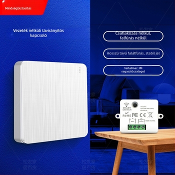 Vezeték nélküli távirányítós kapcsoló, kettős vezérlés, 86-os panel, 220V