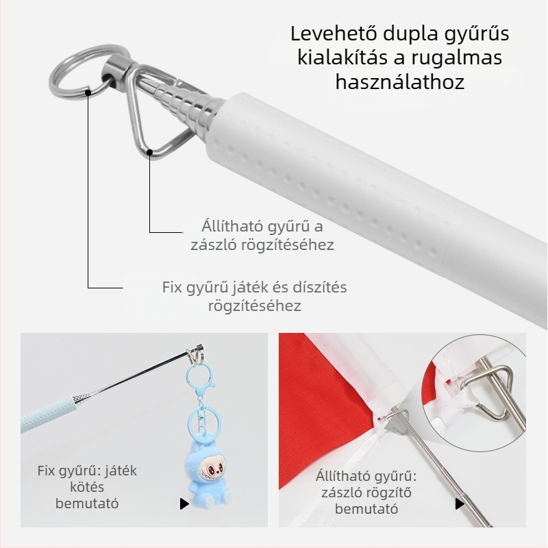 Kültéri zászló mutatóbot — Fleck rozsdamentes acél (FC100, logónyomtatás)
