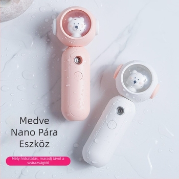 Nano köd hidratáló készülék, kézi, USB hordozható arcápoló párásító, modell T01, csiszolt burkolat, 1 fokozatú üzemmód, hideg permet, köd idő 31–60 mp