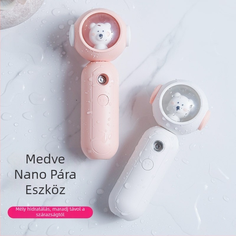 Nano köd hidratáló készülék, kézi, USB hordozható arcápoló párásító, modell T01, csiszolt burkolat, 1 fokozatú üzemmód, hideg permet, köd idő 31–60 mp