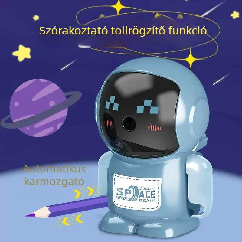 Kézi, többfunkciós ceruzahegyező robotos dizájnnal, CHANGLI, modellek 450/515/402/403/404/405, műanyag ház, tömeg 173 g