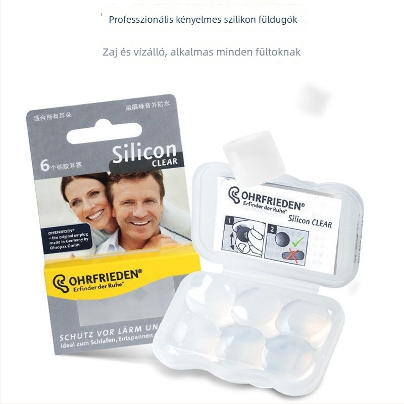 Szilikon füldugók zajcsökkentésre, vízálló, kollégiumi használatra, úszáshoz és utazáshoz