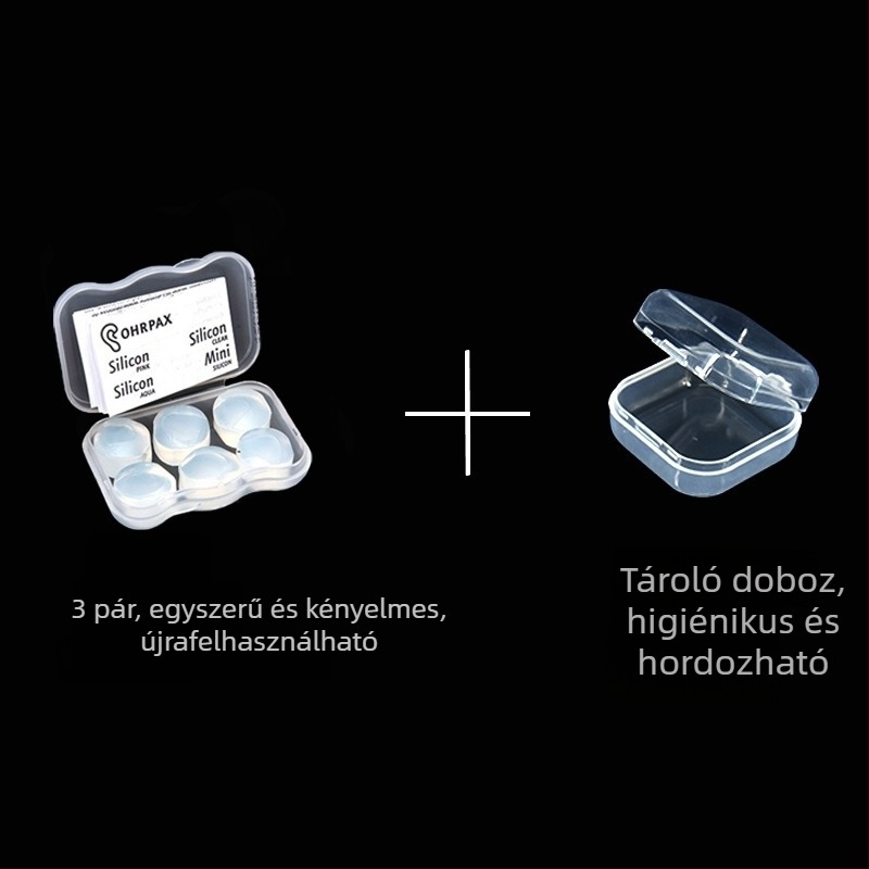 Szilikon füldugók zajcsökkentésre, vízálló, kollégiumi használatra, úszáshoz és utazáshoz