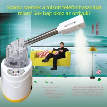 Orr-, arc- és szemgőz inhalátor – forró gőz, lézerrel gravírozott ház, 5+ fokozat, akkumulátor nélkül, 11–30 s gőz kibocsátási idő