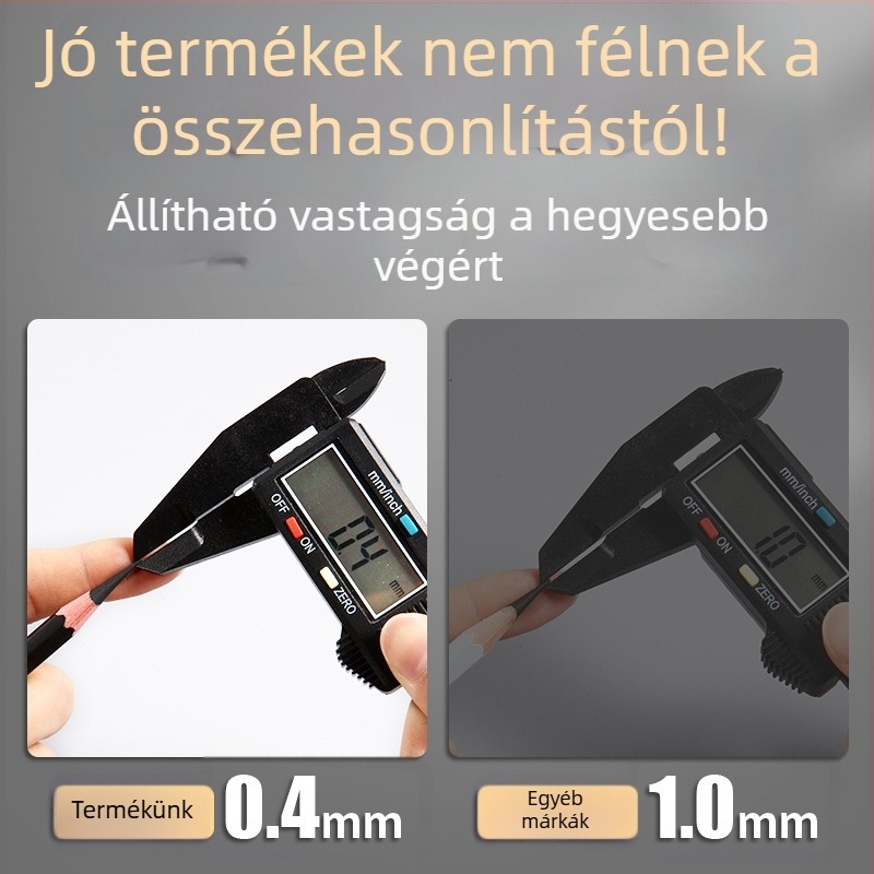 Ceruzahegyező — kézi működtetésű, ABS anyagból, penge hossza 2,1 cm, penge szöge 60°, geometriai forma