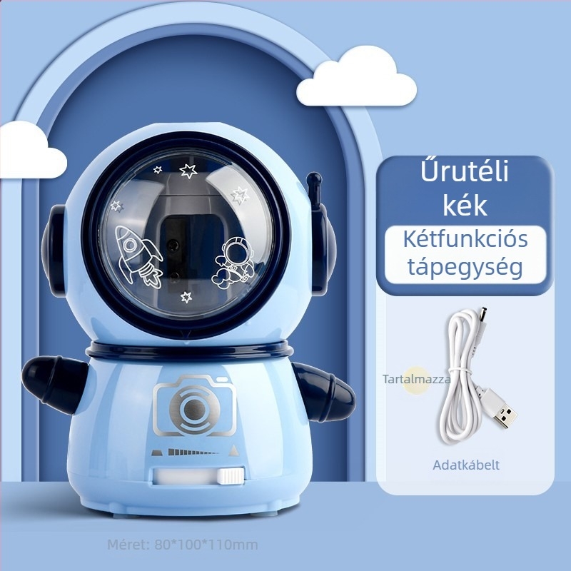 Elektromos ceruzahegyező gyerekeknek, duális energiaellátás, modell DD-8611, műanyag, állatmintás kivitel, 160 g