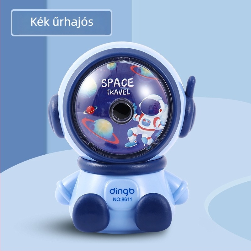 Elektromos ceruzahegyező gyerekeknek, duális energiaellátás, modell DD-8611, műanyag, állatmintás kivitel, 160 g