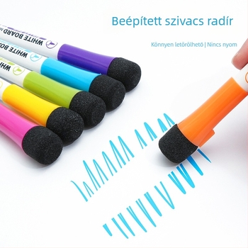 Mágneses fehér tábla marker készlet, ecsetes vég, víz alapú, törölhető, vonalvastagság 2,0 mm