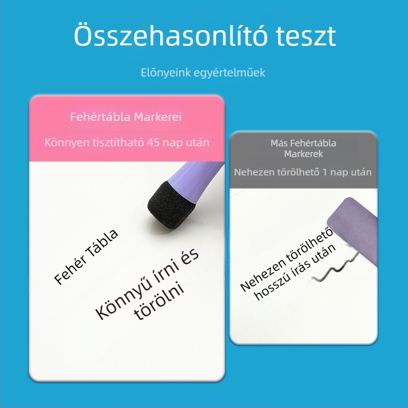 Mágneses fehér tábla marker készlet, ecsetes vég, víz alapú, törölhető, vonalvastagság 2,0 mm