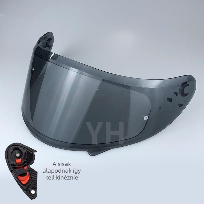 V12b sisaküveg teljes arcú sisakhoz – UV védelem, napsütés elleni védelem és eső elleni védelem; PC anyag
