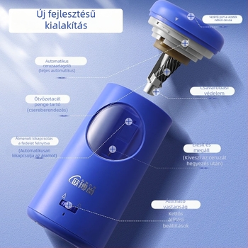 Automatikus elektromos ceruzahegyező USB-tápellátással, fém ötvözet test, beépített por-elszívó