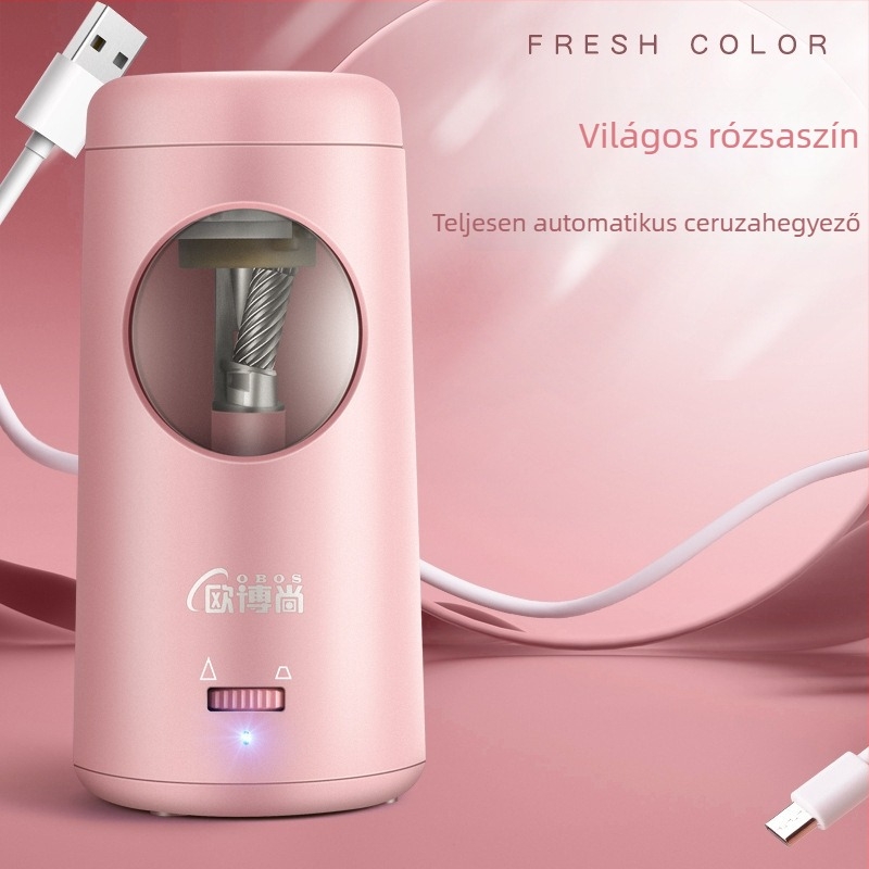 Automatikus elektromos ceruzahegyező USB-tápellátással, fém ötvözet test, beépített por-elszívó