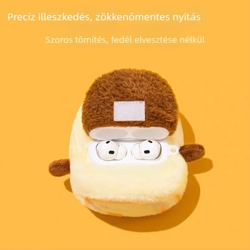 Canibao plüss védőtok AirPods 4. generáció és AirPods Pro 2-höz – aranyos puha szilikontok