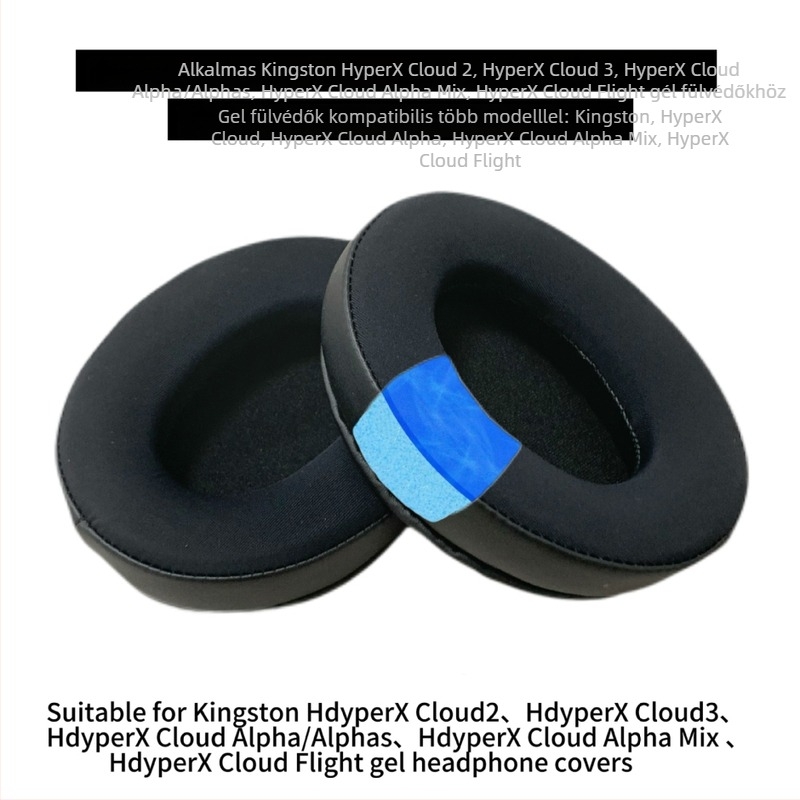 Gél-szivacs fülpárna borítás Kingston Cloud Hurricane 2/3 Alpha Ice Sensing fejhallgatókhoz (egyedi csomag)