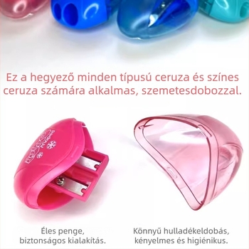 Maped kétlyílású ceruzahegyező, kézi működtetésű, műanyag burkolat, geometriai dizájn