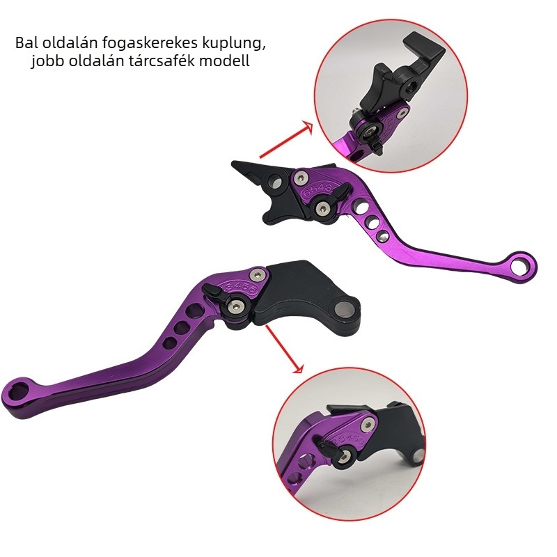 Tsann Kuen LD-01YL Univerzális motorkerékpár karok bullhorn stílusban, öntött fej, hat pozícióban állítható fék- és kuplungkarok