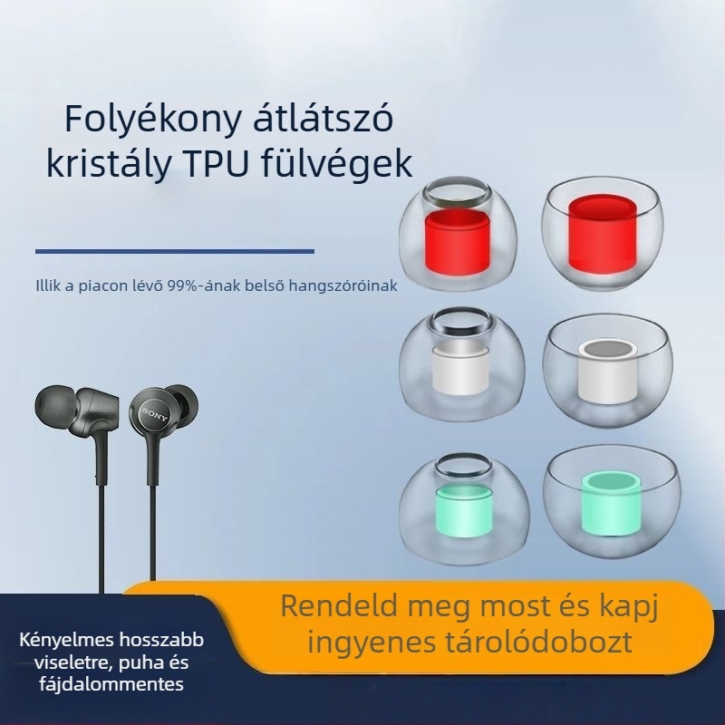 Vezetékes fejhallgatóhoz folyadék szilikon fülvédők – csúszásmentes, zajcsökkentő, bőrbarát