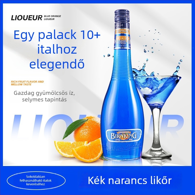 Kék narancs ízű likőr, 700 ml, koktélokhoz