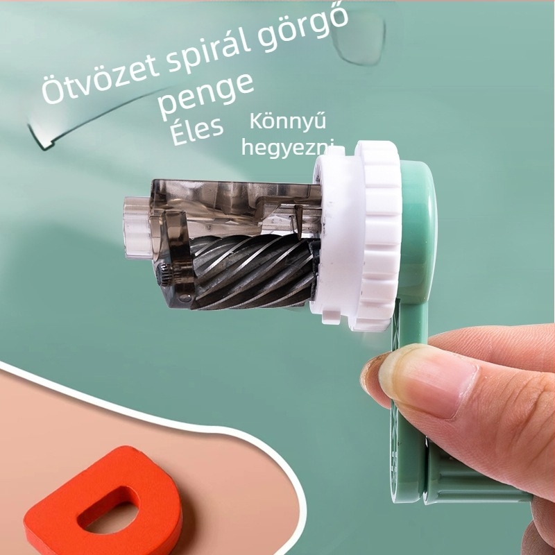 Lingjing 18108 ceruzahegyező, műanyag, kézi hajtás, állat design