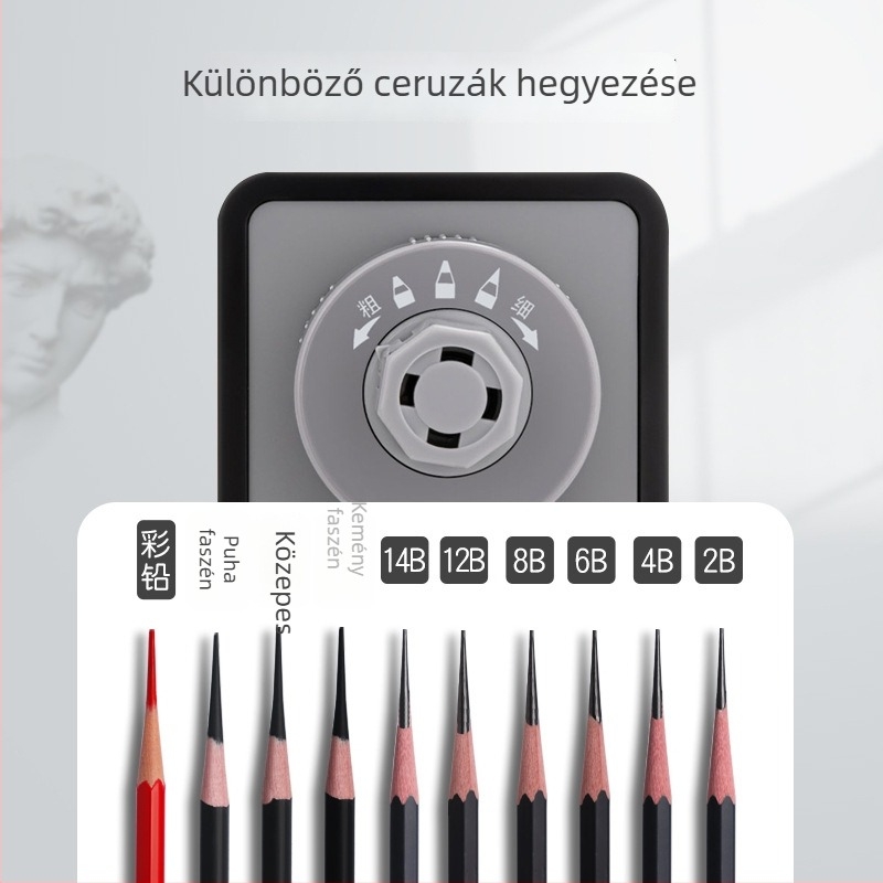 Deli VB161 Kézi ceruzahegyező vázlatokhoz – fémtestű kivitel, geometrikus kialakítás