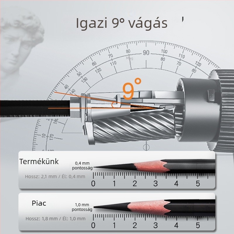Deli VB161 Kézi ceruzahegyező vázlatokhoz – fémtestű kivitel, geometrikus kialakítás
