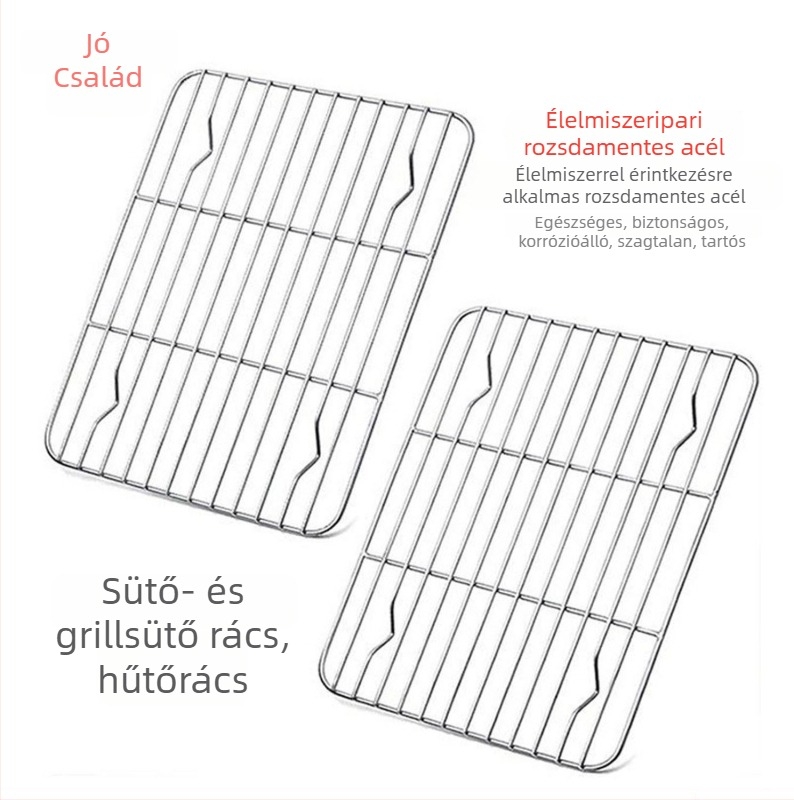 304 rozsdamentes acél hálós grillrács, szélvédett, megerősített tapadásmentes felület, hordozható és többfunkciós