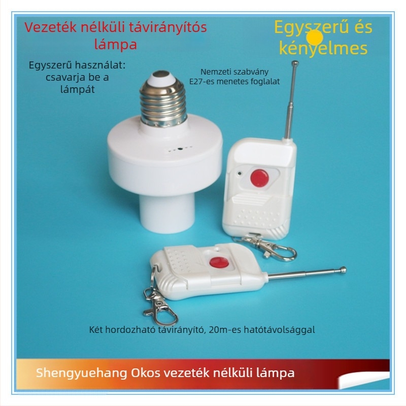 Joyful Navigation Vezeték nélküli távirányítós lámpatartó kapcsoló — működési hőmérséklet -20 °C-tól 65 °C-ig; alkalmas otthoni és kereskedelmi felhasználásra; távirányító kapcsoló.