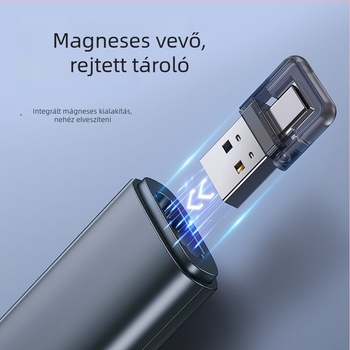 PPT oldalpörgető lézerpointer toll, USB vezeték nélküli prezentációs távirányító, 200 m-es lézeres távolság, 650 nm hullámhossz, 200 mAh akkumulátor
