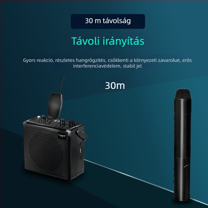 KX802 konferenciás mikrofon beépített akkumulátorral, üzemidő 3–6 óra, SNR ≥75 dB, méretek 19.5×4×2 cm