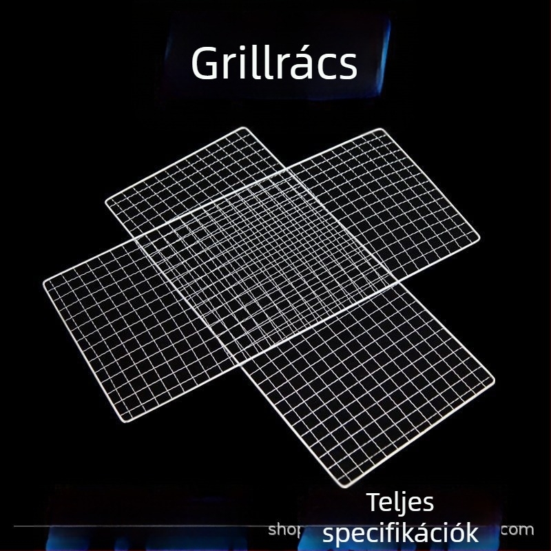 Rozsdamentes acél grillrács négyszögletes huzalhálóval, nagy méret
