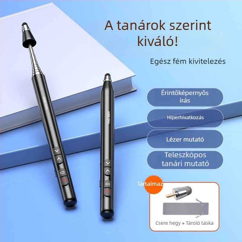 Huister 199 kihúzható mutató toll Seewo fehértáblához, infravörös lézer mutató, USB töltés, fémtest