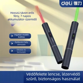 Töltővel működő lézerpointer (200 m hatótávolság, Deli)