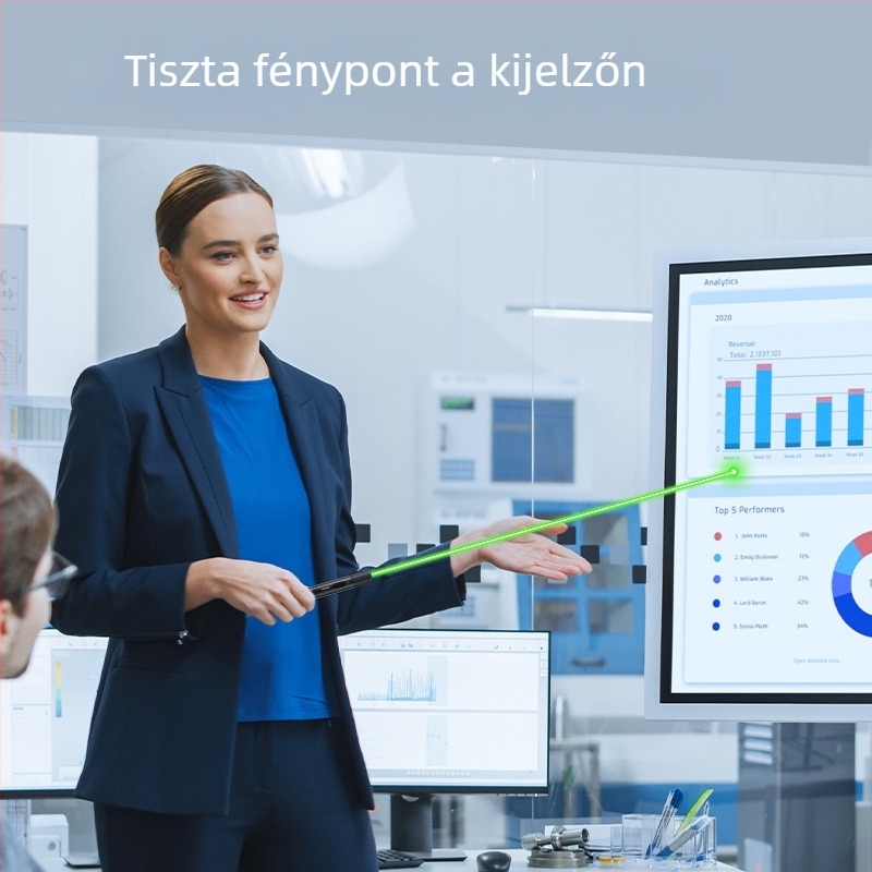 Töltővel működő lézerpointer (200 m hatótávolság, Deli)