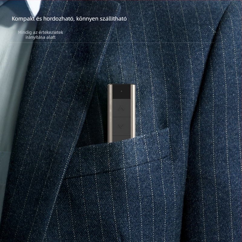 Deli PPT lézer toll távirányítóval multimédiás prezentációkhoz, USB újratölthető, 100 m lézerhatótáv