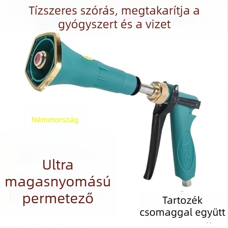 Mezőgazdasági permetezőpisztoly, réz test, magas nyomású atomizálás, állítható szélvédelmi funkció
