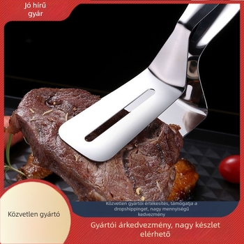 Rozsdamentes acélból készült, többfunkciós élelmiszer-clip spatula – sütéshez és palacsintákhoz; testreszabás elérhető