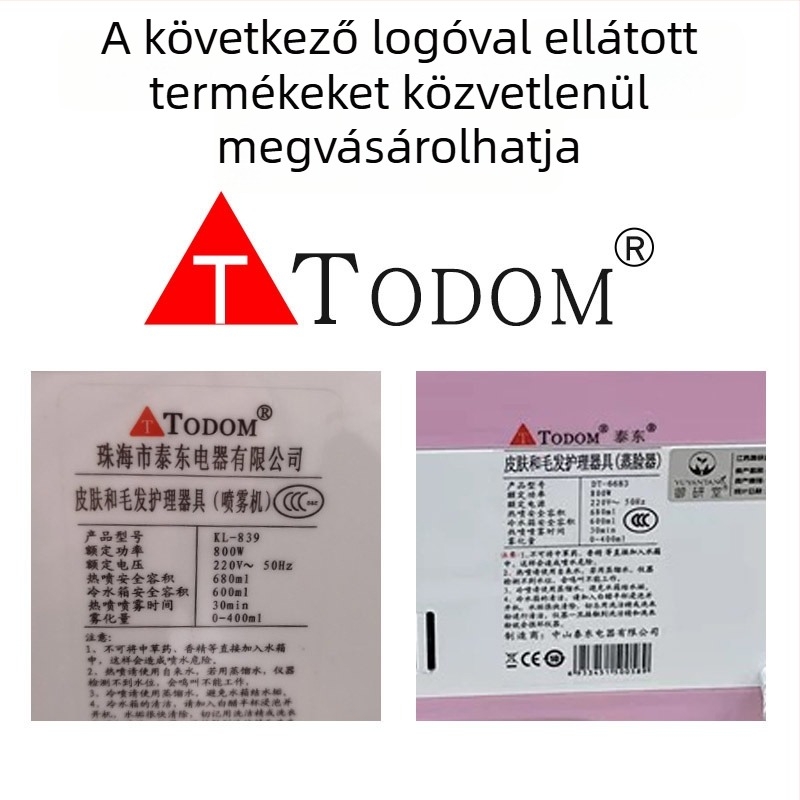 Todom DT-118 Vízspriccses edény arc-berendezéshez – Meleg/Hideg permet, 1. fokozat, köd idő 121–180 s, PC tartós magas hőmérsékleten