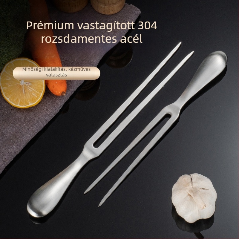 Tianqi 304 rozsdamentes acél U‑alakú grillszúró – vastagított háztartási húsvilla steakhez és báránycomhoz