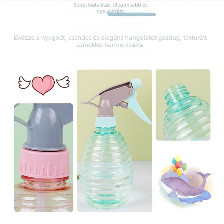 Műanyag öntöző kanna permetezővel, 500 ml, hordozható, otthoni kerthez