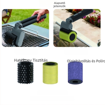 LZ grill ecset drótfejjel és rozsdamentes acél nyéllel — modern egyszerű stílus