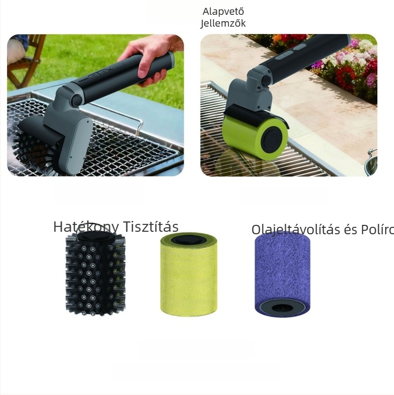 LZ grill ecset drótfejjel és rozsdamentes acél nyéllel — modern egyszerű stílus