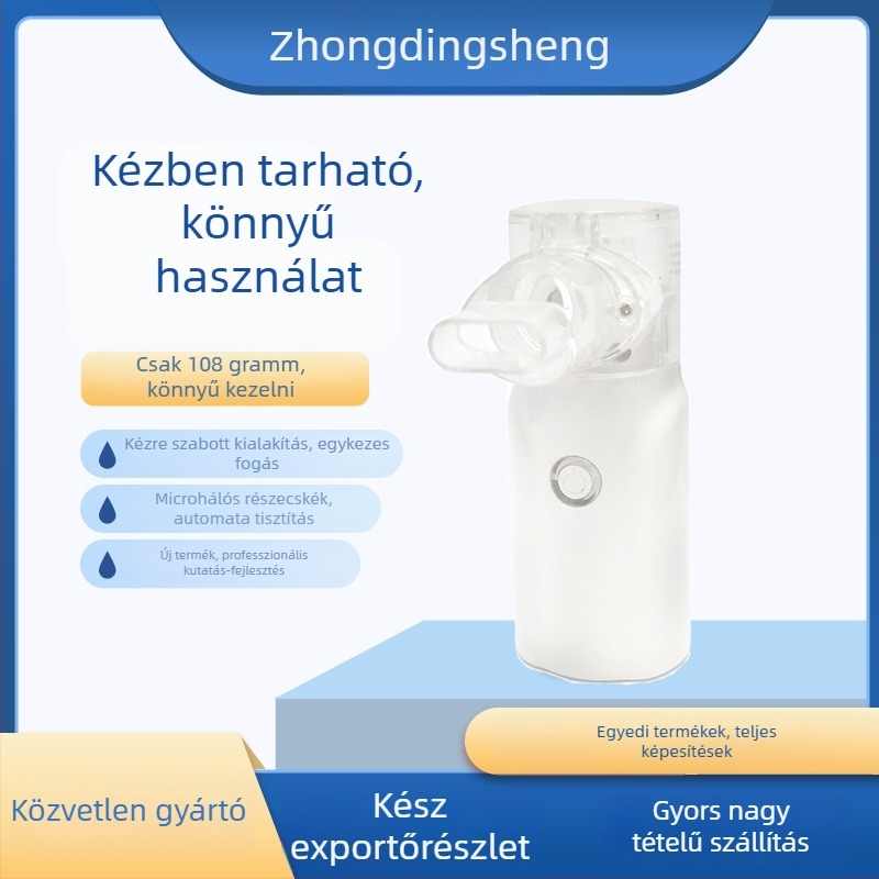 USB hordozható párásító, kézi használat, csendes piezoelektrikus, 175 g, legfeljebb 10 s köd, 2. fokozat, hideg köd
