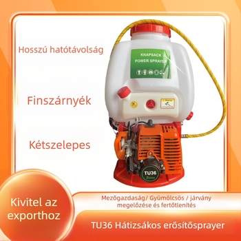 Benzines hátizsákos permetező, kéthaktos motor, magasnyomású pumpa, kapacitás 25L/20L, növényvédelemhez