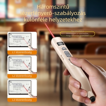 Q302 lapozó toll kinyitható mutatóval és lézerrel — multifunkcionális előadó PPT/Multimédiához