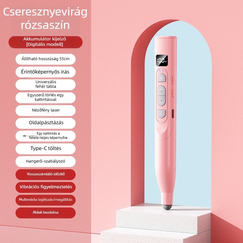Q302 lapozó toll kinyitható mutatóval és lézerrel — multifunkcionális előadó PPT/Multimédiához