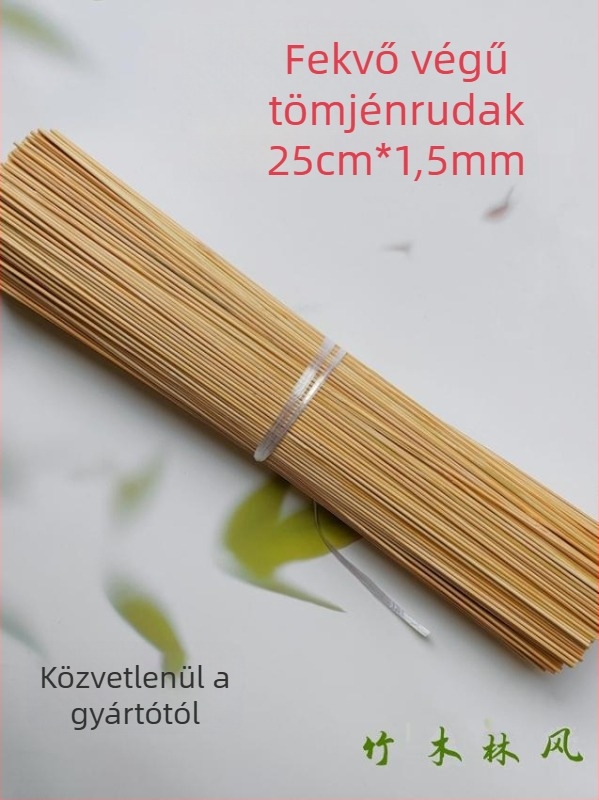 Extrafin bambusznyársak, mindkét végén lapos véggel, kézzel készített