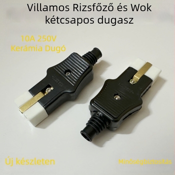Kerámiás kettőpin-dugasfej elektromos főzőedényekhez (rizsfőző, teáskanna, serpenyő)